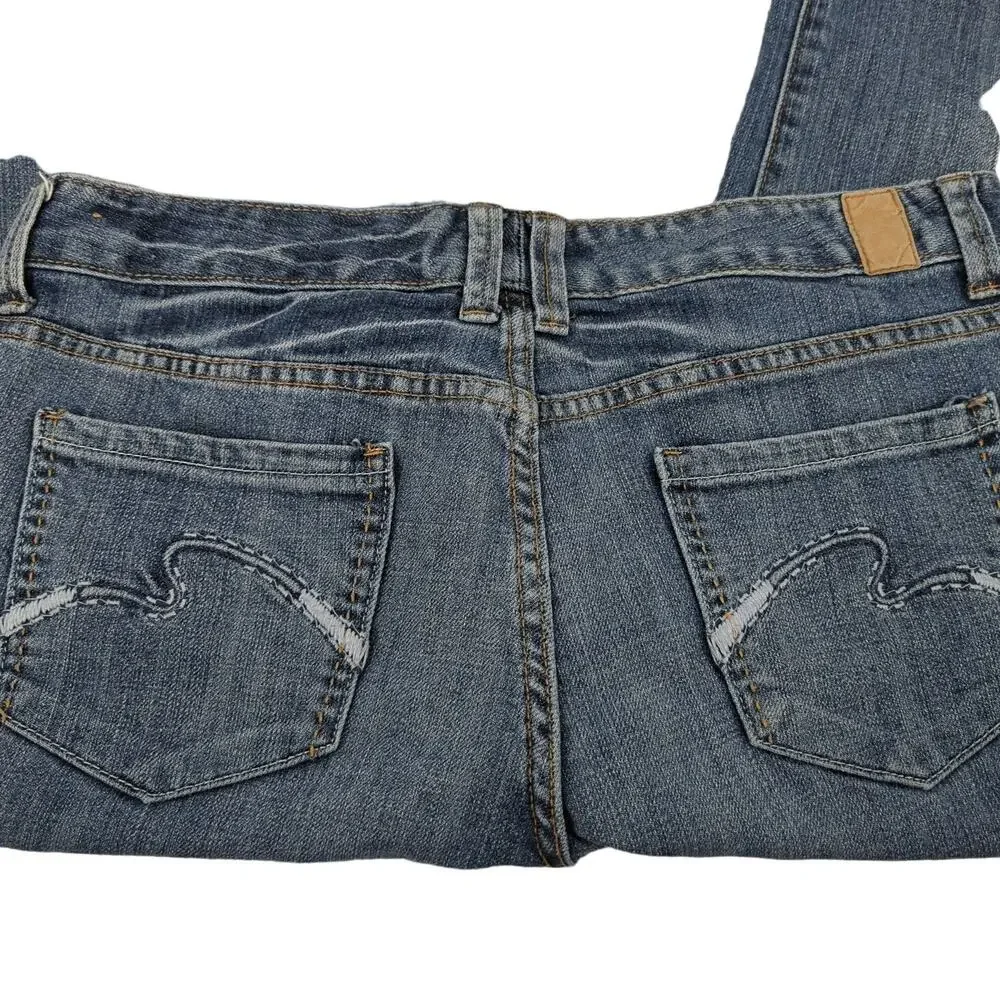EUC Maurices blue Jeans Cotton Blend Low Rise Womens Size 9 Acid Wash Pockets - Picture 6 of 10